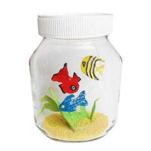 Explications pour la fabrication d'un aquariume et ses petits poissons ,. Un bricolage facile amusant pour un joli objet décoratif fait à partir de matériaux recyclés