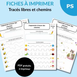 Fiches de tracé libre et chemins : exercices de pré-écriture à imprimer