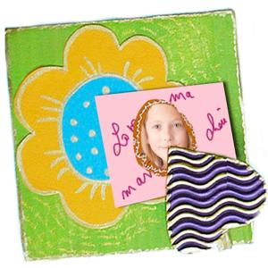 Fleur accroche photo en scrapbooking