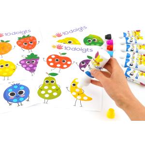 Fruits à tamponner - jeu des couleurs