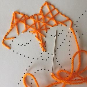 Un gabarit à télécharger et imprimer pour vous aider à réaliser le renard en fils tendus