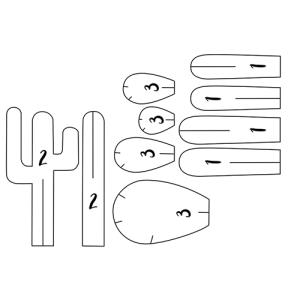 Le gabarit du cactus en papier à télécharger et à imprimer gratuitement