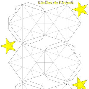 Le gabarit de l'étoile de Noël à suspendre à télécharger et à imprimer gratuitement