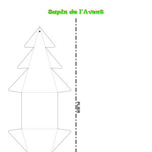 Le gabarit du petit sapin de Noël en papier à télécharge et à imprimer gratuitement