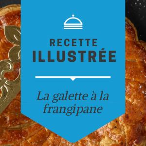 Galette des rois : la recette illustrée. Une délicieuse recette de galette des rois afin de fêter l'Epiphanie. Cette recette est illustrée afin de faciliter l'activité avec les enfants.