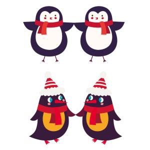 Image de pingouin de Noël à imprimer en planche pour les enfants - A utiliser pour les activités de Noël