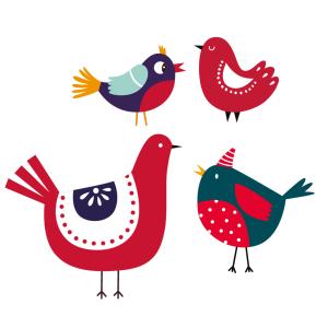 Image oiseaux Noël à imprimer. Ces oiseaux pourront vous servir pour vos activités de Noël. Il suffira de les imprimer, de les découper et de leur trouver une utilité dans un bricolage de Noël ou pour