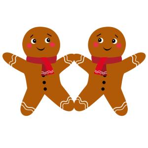 Image de Noël : Bonhomme en pain d'épices à imprimer afin de les utiliser pour faire des bricolages de Noël. Il suffira de les découper et de les coller avec vos enfants.