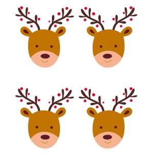 Image de Noel gratuite : Planche d'images de Noel représentant des rennes de Noël