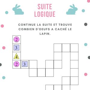 Imprimer la suite logique 2 sur les nombres. Une suite logique sur le thème de Paques