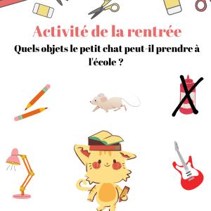 activité 3 sur la rentrée scolaire