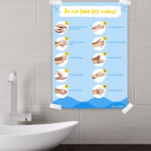 Imprimer gratuitement l'affiche pour aider les enfants à apprendre à se laver les mains. Vous pouvez la plastifier et la mettre dans la salle de bain afin que l'enfant visualise les étapes pour se lav