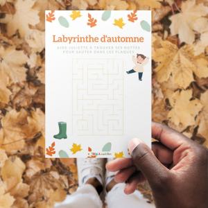 Imprimez le jeu de labyrinthe et demandez à votre enfant d'aider  l'araignée à rejoindre le centre de sa toile. Un jeu de labyrinthe à imprimer pour jouer sur l'automne -