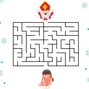 Aide Saint Nicolas à trouver son chemin afin d'aller qu'il puisse offrir du chocolat à Anna.