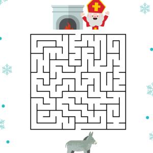labyrinthe Saint Nicolas et son âne. Aide St Nicolas à retrouver son ane.