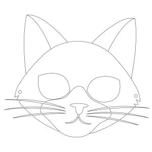 Coloriage d'un masque de chat à imprimer , à découper . Un masque de chat de la couleur que vous voulez