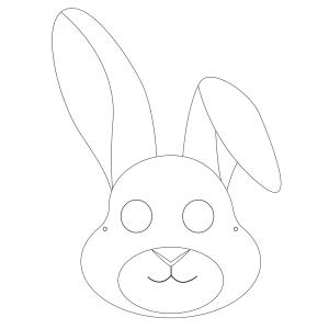Imprimer le modèle du masque de lapin pour le déguisement des enfants , masque à colorier et à découper