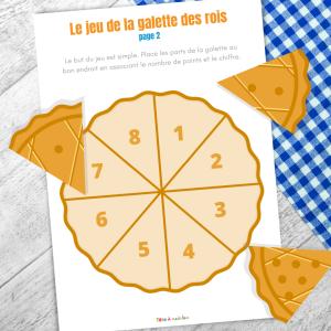 Ce jeu à imprimer gratuitement a été spécialement créer pour occuper les maternelles lors de l'Epiphanie. Tiré de la pédagogie Montessori, le but est de positionner les parts de galette au bon endroit