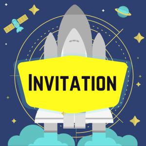 Imprimez votre invitation pour pouvoir inviter tout le monde au meilleur anniversaire de l'espace de l'univers. Il suffira de l'imprimer sur une feuille A4 et de la monter afin de pouvoir la glisser d