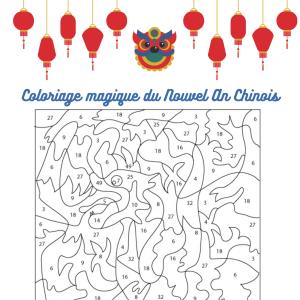 Des jeux de coloriage numéroté à imprimer sur le thème du zodiaque chinois . Le coloriage est morcelé, chaque petite zone est numérotée et à chaque numéro correspond une couleur. Les numéro peuvent êt