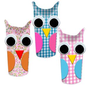 Jolies chouettes en rouleaux de carton