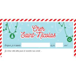Une jolie lettre à télécharger et à imprimer pour l'envoyer à Saint Nicolas