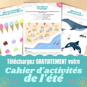 Un cahier d'activités de l'été avec des jeux, des infos et des activités créatives pour apprendre en s'amusant sur le thème des grandes vacances