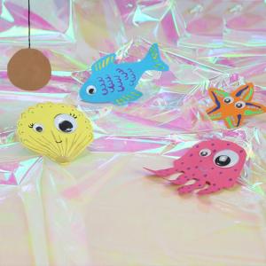 activité de bricolage enfants pour réaliser un jeu de pêche à la ligne