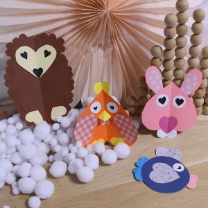 tuto pour bricoler des animaux avec des coeurs en papier