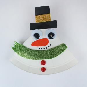 tuto pour réaliser un bonhomme de neige en assiette en carton qui bascule