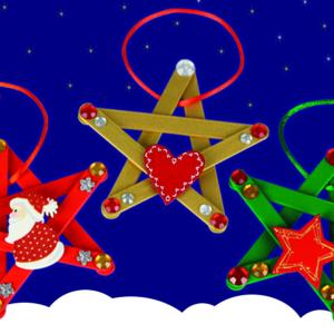 activité de bricolage enfants pour réaliser des étoiles de noël pour décorer le sapin