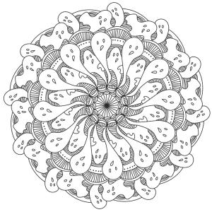 Retrouvez un mandala d'Halloween avec des fantômes à télécharger et à imprimer gratuitement