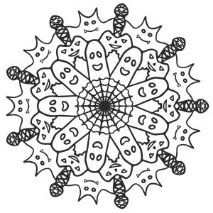 Imprimez un mandala d'Halloween pour les maternelles et faites plaisir à vos petits monstres le 31 octobre