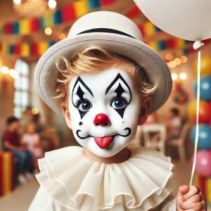 Maquillage clown blanc pour enfant