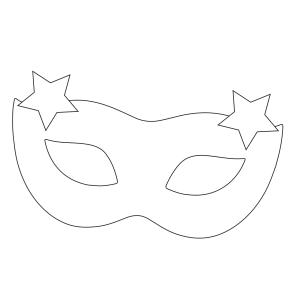 Imprimer le coloriage d'un masque loup étoile. Un masque à imprimer pour le carnaval