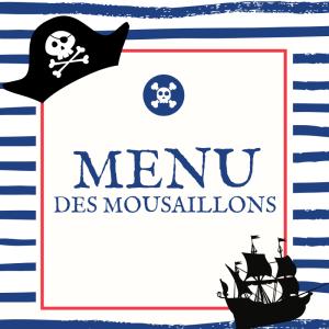 Imprimez gratuitement votre menu de Pirate pour préparer un repas sur le thème des Pirates que personne n'oubliera. Il suffira juste d'y inscrire l'entrée, le plat et le dessert : Un menu à imprimer g