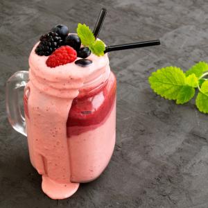 Milk-shake aux petits suisses fraise