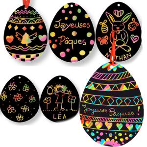 Oeufs de Pâques en carte à gratter