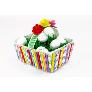 Découvrez une activité de Pâques originale qui permettra aux enfants de fabriquer des jolis paniers décoratifs dans lesquels ils pourront y déposer des oeufs ! Pour cela nous utiliserons des p