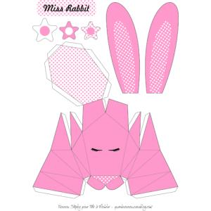 Le patron à imprimer gratuitement du lapin en origami 3D