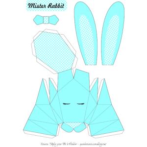 Le patron à imprimer gratuitement du lapin en origami 3D