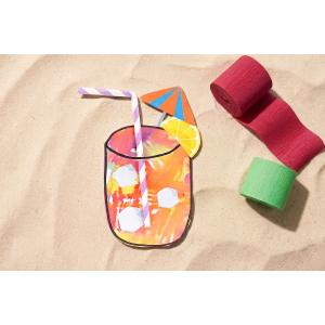 Peinture avec du papier crépon - Cocktails d'été