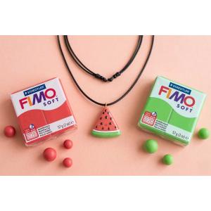 Pendentif pastèque kawaii en pâte Fimo