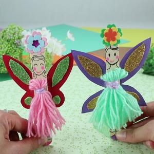 activité de bricolage enfants pour réaliser des petites fées en bâtonnets