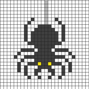 Pour Halloween, on vous propose ce modèle de Pixel art pour les petits comme pour les grands. Il suffit juste de prendre une feuille quadrillée ou d'imprimer notre quadrillage afin de reporter chaque 