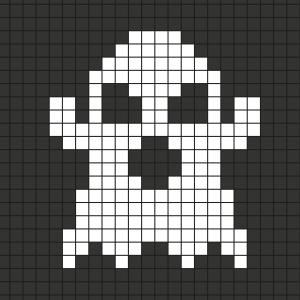 Comment faire un pixel art avec les maternelles? Tout simplement en suivant notre modèle à imprimer gratuitement. Imprimez notre quadrillage et reproduisez le fantôme pour créer de la décoration d'Hal