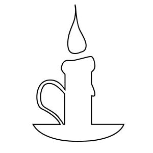 Pochoir Bougie de Noël à imprimer afin de décorer la mason. Il suffit de découper en suivant les traits.