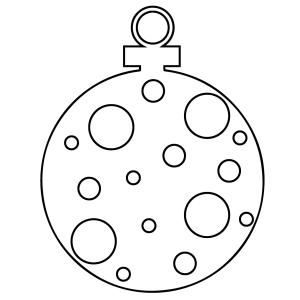 Pochoir boule de Noël à imprimer afin de décorer la mason. Il suffit de découper en suivant les traits.