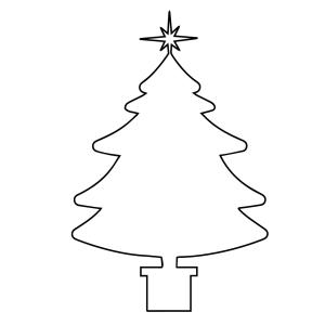 Pochoir sapin de Noël à imprimer afin de décorer la mason. Il suffit de découper en suivant les traits.