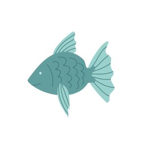 Image d'un poisson vert et jaune à imprimer pour les farces du 1 er avril, un poisson à imprimer, à découper et à accrocher dans le dos des autres pour faire des farces